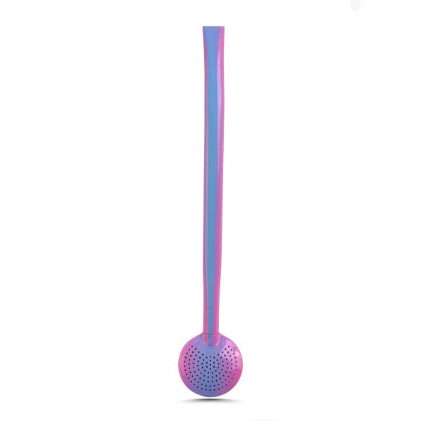 Bomba de Chimarrão Inox 23 cm Com Bojo Fixo e Pintura Especial Degradê Rosa e Azul - REF 32