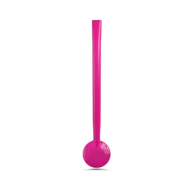 Bomba de Chimarrão Inox 23 cm Rosa Neon Com Bojo Fixo - REF 32