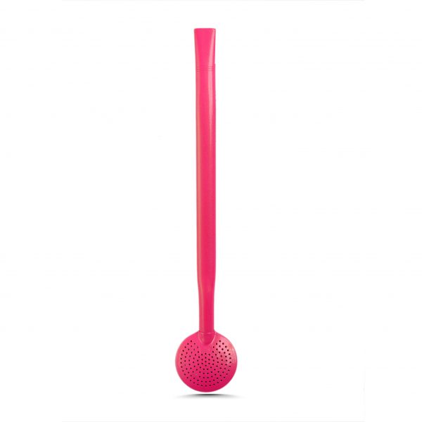 Bomba de Chimarrão Inox 23 cm Com Bojo Fixo e Pintura Especial Rosa Neon Perolada - REF 32