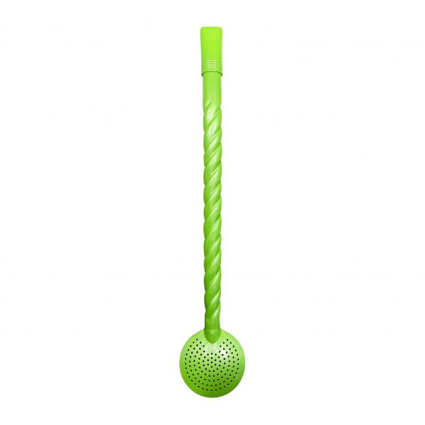 Bomba de Chimarrão Inox 23 cm Torcida Verde Neon Perolada Com Bojo Fixo - REF 1539