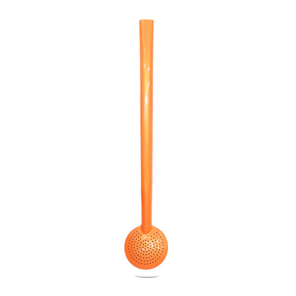 Bomba de Chimarrão Inox 23 cm Com Bojo Fixo e Pintura Especial Laranja Perolada - REF 32